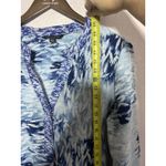 Zac and Rachel  Women's Long Sleeve Printed Tunic Size L Blue V Neck Photo 2