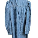 ZARA Puffy Sleeve Denim Button Down Tunic Dress Blue Size XSmall Photo 1