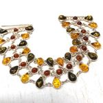 Sterling Silver Baltic Amber,  lace bracelet, 28.5G Photo 0