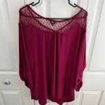 Lee Maroon Lace Blouse Size 3XL Photo 0