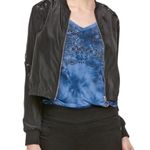 Rock & Republic  Lace Up Cropped Black Zip Up Lightweight Bomber Jacket Womens S Photo 4