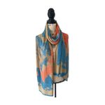 Large Abstract Print Scarf | Colorful Shimmer Wrap Photo 3