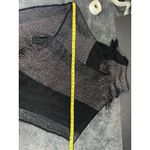 Sapphire Black Metallic Fringe Soft Poncho Cape Sweater – One Size Size 0 Photo 5