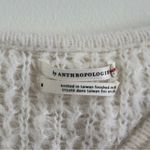 Anthropologie  Ivory White Ruffled Boat Neck Soft Wool Knit Sweater Size Medium Photo 3