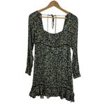 Free People Free People Womens Boheme Mini Dress in Black Sz 8 Floral Ruffle Boho Festival Photo 1