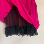 RED Valentino | Silk Crepe Magenta Bow Mini Dress Medium Photo 5