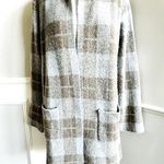 Joseph A  Tan and Gray Plaid Sweater Jacket Small Photo 0