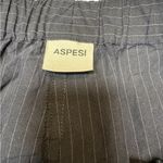Aspesi Pinstripe Trousers Size 40 (US 4) Cotton/Linen Blend Blue Photo 1
