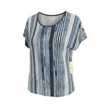 Allison Daley  Blue and White Patterned Short Sleeve Top Photo 1