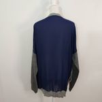 Basil and Lola Gray Cardigan with Sheer Navy Back Size Large Gray Cardigan Blue Photo 5