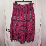 Vintage Southern Colors Fringed Maxi Skirt Women's Small Pink/Mauve Pink Photo 1