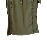 Torrid  Top Womens Size L Army Green Ribbed Short Sleeve Quarter Button Shirt NWT Photo 3