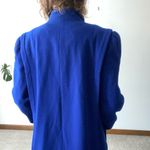 VINTAGE FORECASTER of BOSTON Wool Puff Sleeve Longline Pea Coat Blue Size L Photo 1