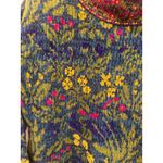 Vintage 90's boho Italian Wool Acrylic Floral Knit Mock Neck Sweater Women SizeS Blue Photo 1
