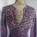 Lucky Brand Ombre Thermal Animal Print Shirt Top Photo 1