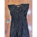 Donna Ricco  Embroidered Black Gold Lace Jumpsuit Size 2 Wedding Guest Fancy Photo 6