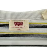 Levi's size 2X striped short sleeve t-shirt top shirt blouse white yellow black Photo 2