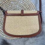 Mango Raffia-Effect Contrast Canvas Crossbody Bag Shoulder Bag Faux Leather Photo 3