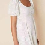 Faithfull the Brand  Dulcia Mini Dress Sofie Dot White Black Size L NWT Photo 3