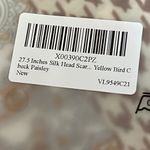 NWT Vanlinker women’s 27.5 inches silky headscarf yellow bird check paisley Photo 6
