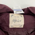 Style & Co Style Co Lightweight Packable Anorak Jacket Burgundy Drawstring Hood Zip Size 2 Photo 3
