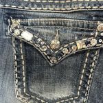 Miss Me Blue Cropped Jeans with Rhinestone Embellishments Photo 3