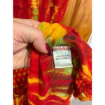 Yak n Yeti Tie Dye Cotton Dress Red Yellow Boho Festival Pocket Dress XL Photo 2