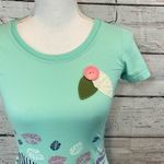 Buttons CRAFTY COUTURE T-Shirt Patchwork Light Green Purple & Pink w -PS Photo 1