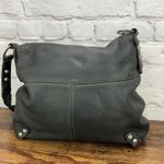 Brighton Vintage Black Pebble Leather Shoulder Bag Fold over Magnetic Closure Photo 1