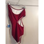 Cupshe New NWT Red  One Piece Swim Wear One Shoulder Peek a Boo Side Medium M Photo 4