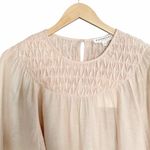Downeast NWT Pleated Yoke Long Sleeve Blouse Light Beige Blush Size Small NEW Photo 10