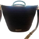 Elizabeth and James Elizabeth‎ and James Drawstring Black Bucket Bag Purse With Beaded Round Handles Photo 0