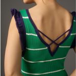Anthropologie Daily Practice Sweater Tank Midi Striped green Purple White M Photo 3