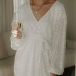 Princess Polly Sequin Mini Dress White Size M Photo 0