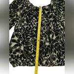 Vince Camuto  Off Shoulder Leopard Poet Sleeve Green Top Size Large Chic Business Photo 3