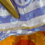 ZURY Wrap Skirt Free Size Boho Festival Hippie Bohemian Rave Made in India Rayon Blue Photo 3