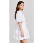 RHODE‎ Martina Dress XL White Heart Eyelet One Shoulder Puff Sleeve Cotton NWT Photo 2