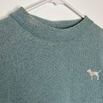 PINK - Victoria's Secret Victoria’s Secret Pink Sea-foam Green Terry Cloth Crew Sweater Sweatshirt Photo 7