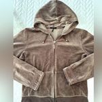 Daisy Fuentes Retro Y2K Brown Velour Zip Hoodie Lace Trim Size M Photo 2