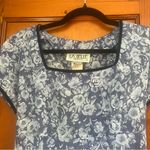 Vintage La Belle Navy and Light Blue Floral Dress Size M Photo 1
