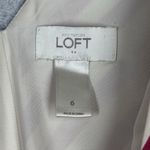 Loft  Dress Womens 6 Dark Pink White Striped Fit &‎ Flare Casual Office Preppy Photo 4