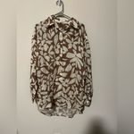 Vitamin A Playa Linen Boyfriend Shirt - Desert Flower EcoLinen designer summer L Photo 2