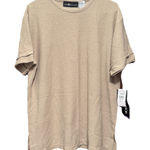 Sag Harbor Womens T-Shirt Top Textured Knit Short Sleeve Casual Beige Large Photo 0