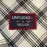 Untuckit Marina Cotton Plaid Button Down Shirt Size 4 New Black Photo 3
