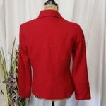 Charter Club  Red Wool Blazer Jacket Women’s Medium Button Front Classic Career Photo 4