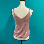 Mango  crushed velvet light pink tank top in size xs Photo 2