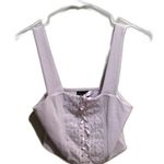 Madi Mase Lavendar cropped corset look tank top Small S lace up Photo 0