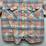 Erika & Co. Vintage Plaid Western Cropped Cowgirl Rodeo Women's Shirt Medium Pink Photo 3