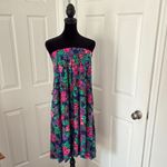Vintage Midi Skirt with Tropical Print Pink Photo 9