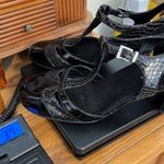 Aerosoles  Buttered Role Black Patent Leather T Strap Heels Shoes Snakeskin 10M Photo 15